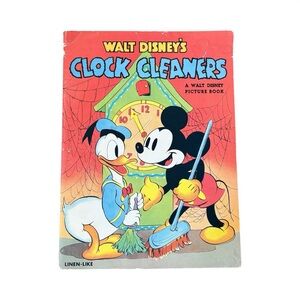Walt Disney Clock Cleaners Picture Book Bendon Linen Like 1938 Reprint From 2018